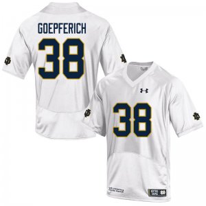 Notre Dame Fighting Irish Men's Dawson Goepferich #38 White Under Armour Authentic Stitched College NCAA Football Jersey LPR7799PG